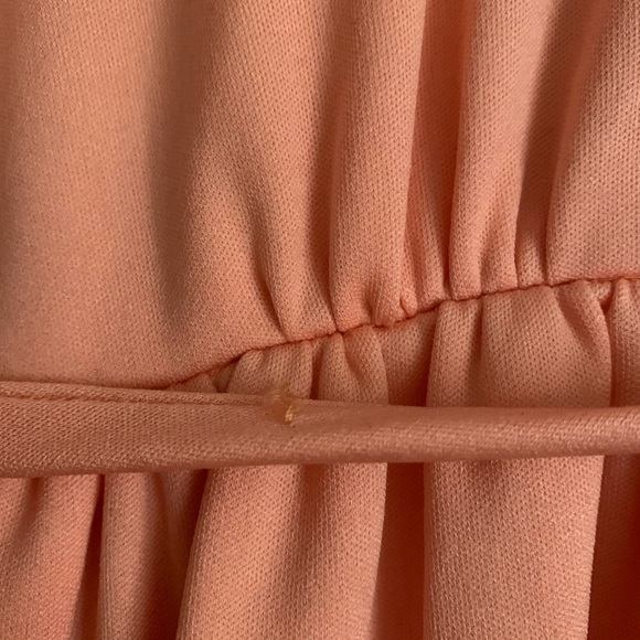 Vintage 70s Peach Long Sleeved Dress - Picture 7 of 7